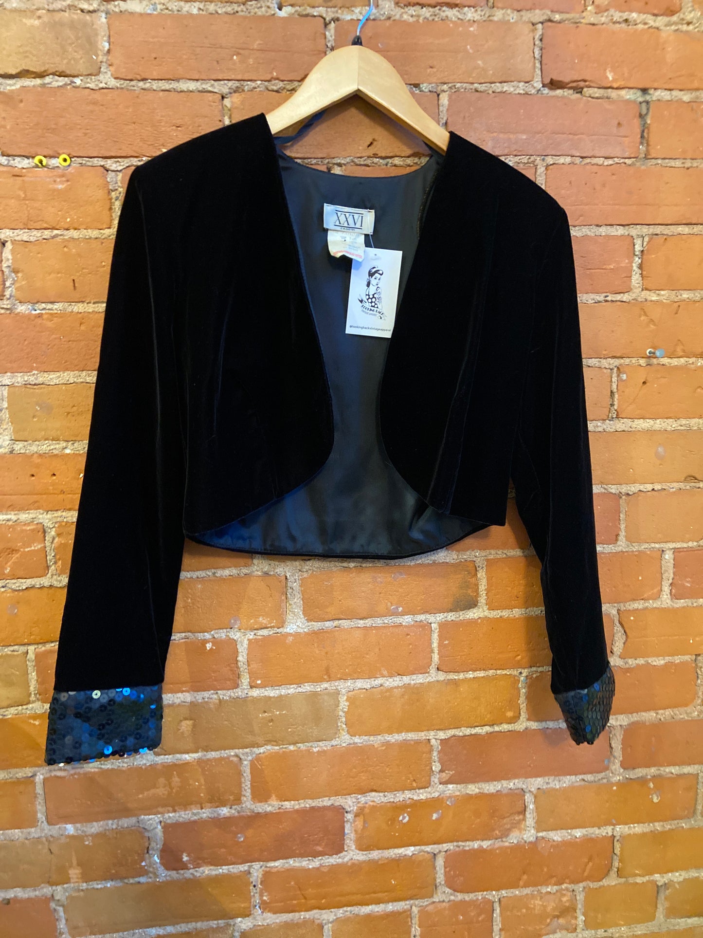 Velvet Bolero with Sequin Cuffs