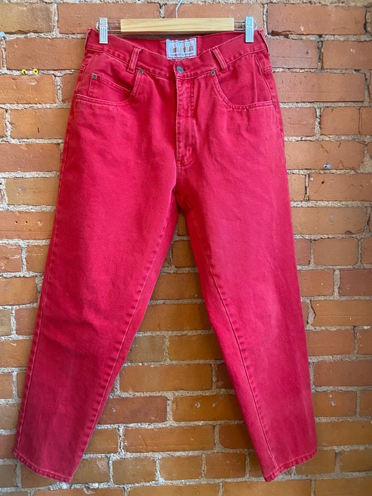 Cherry Red Mom Jeans