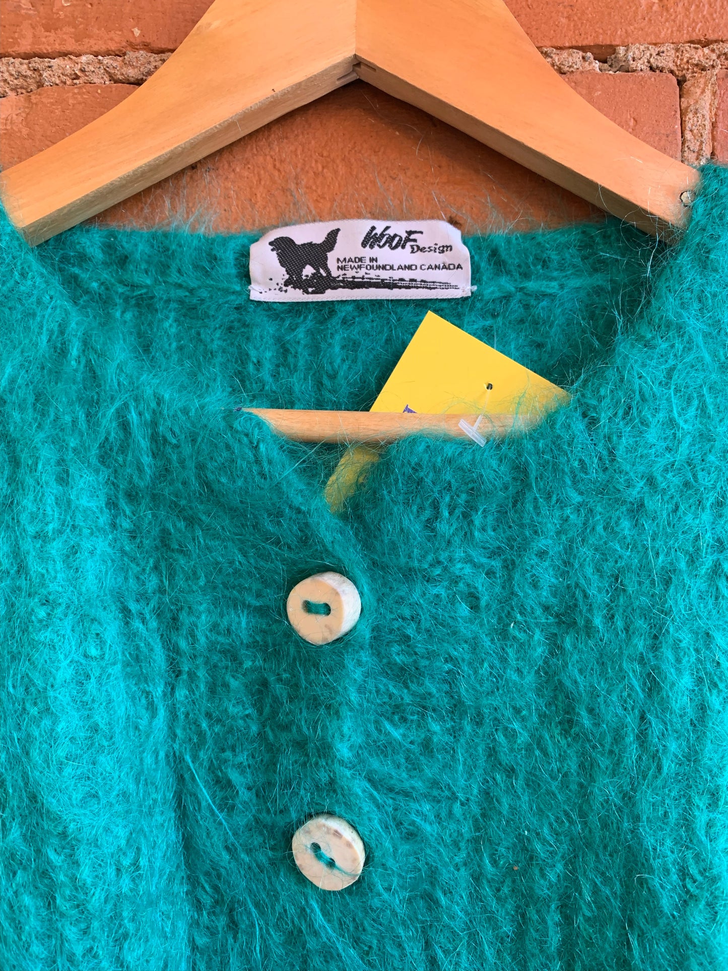 Handmade Teal Newfie Mohair Sweater