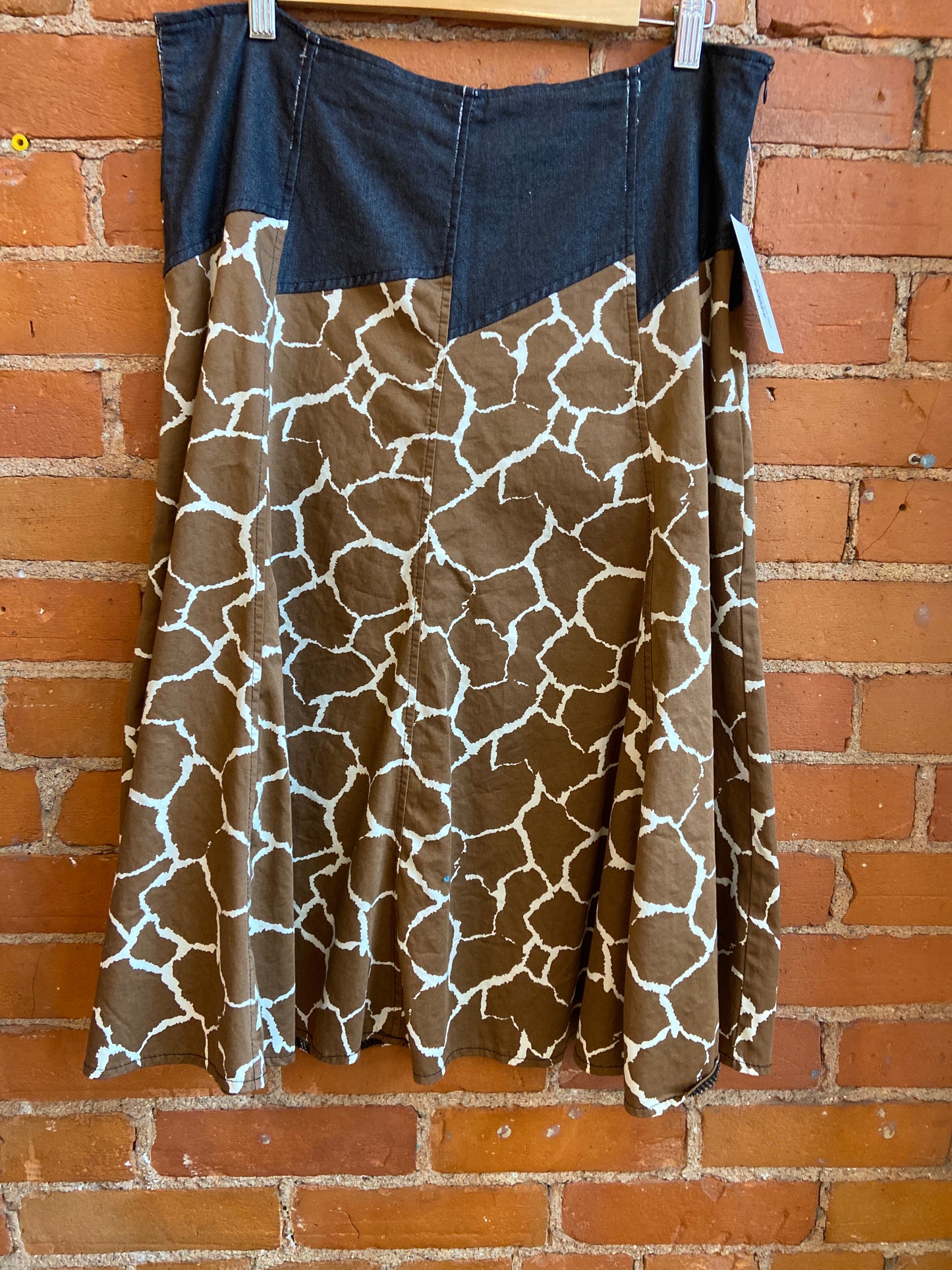 Giraffe Print Midi Skirt