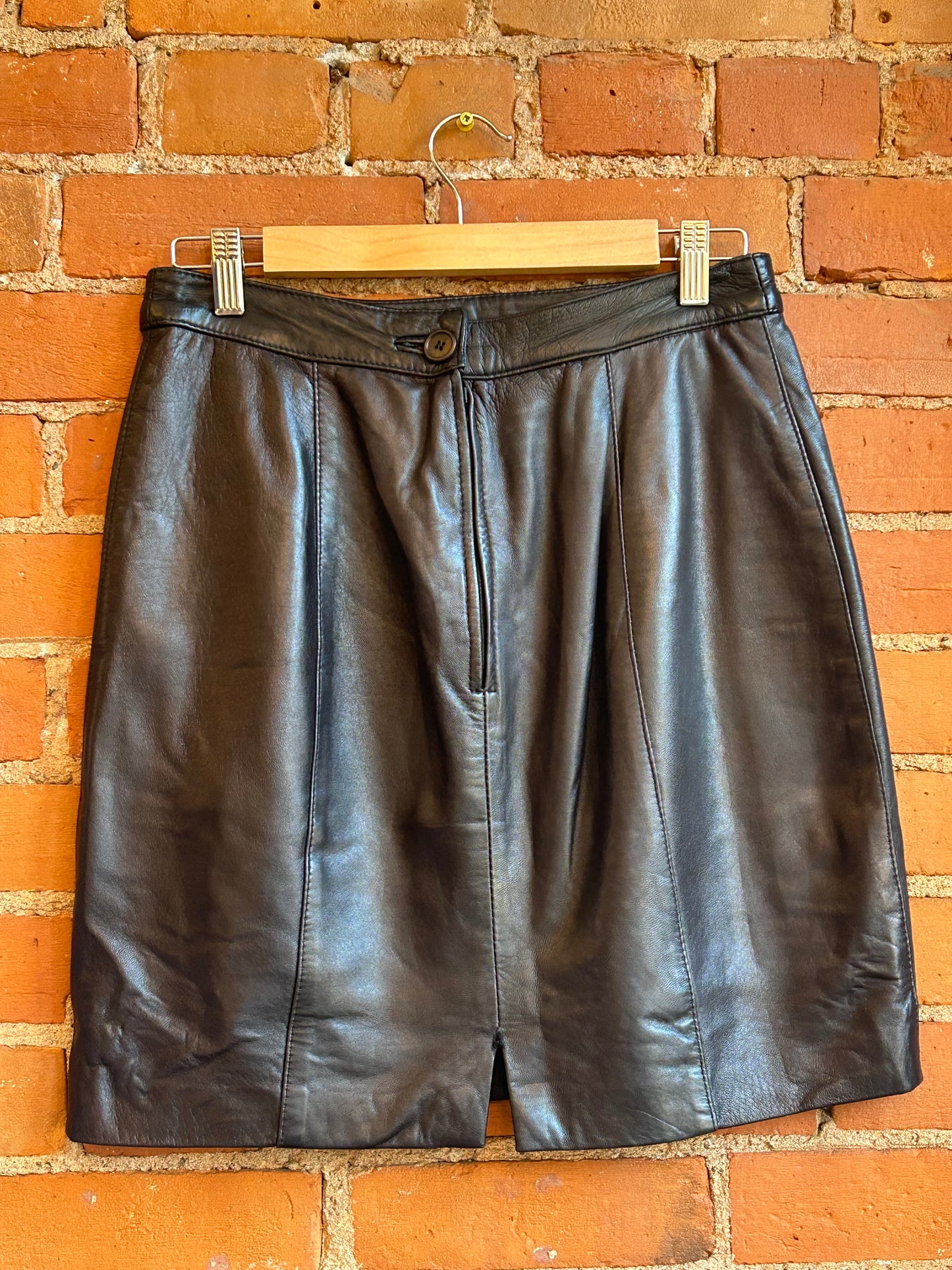 Butter-Soft Black Leather Mini Skirt