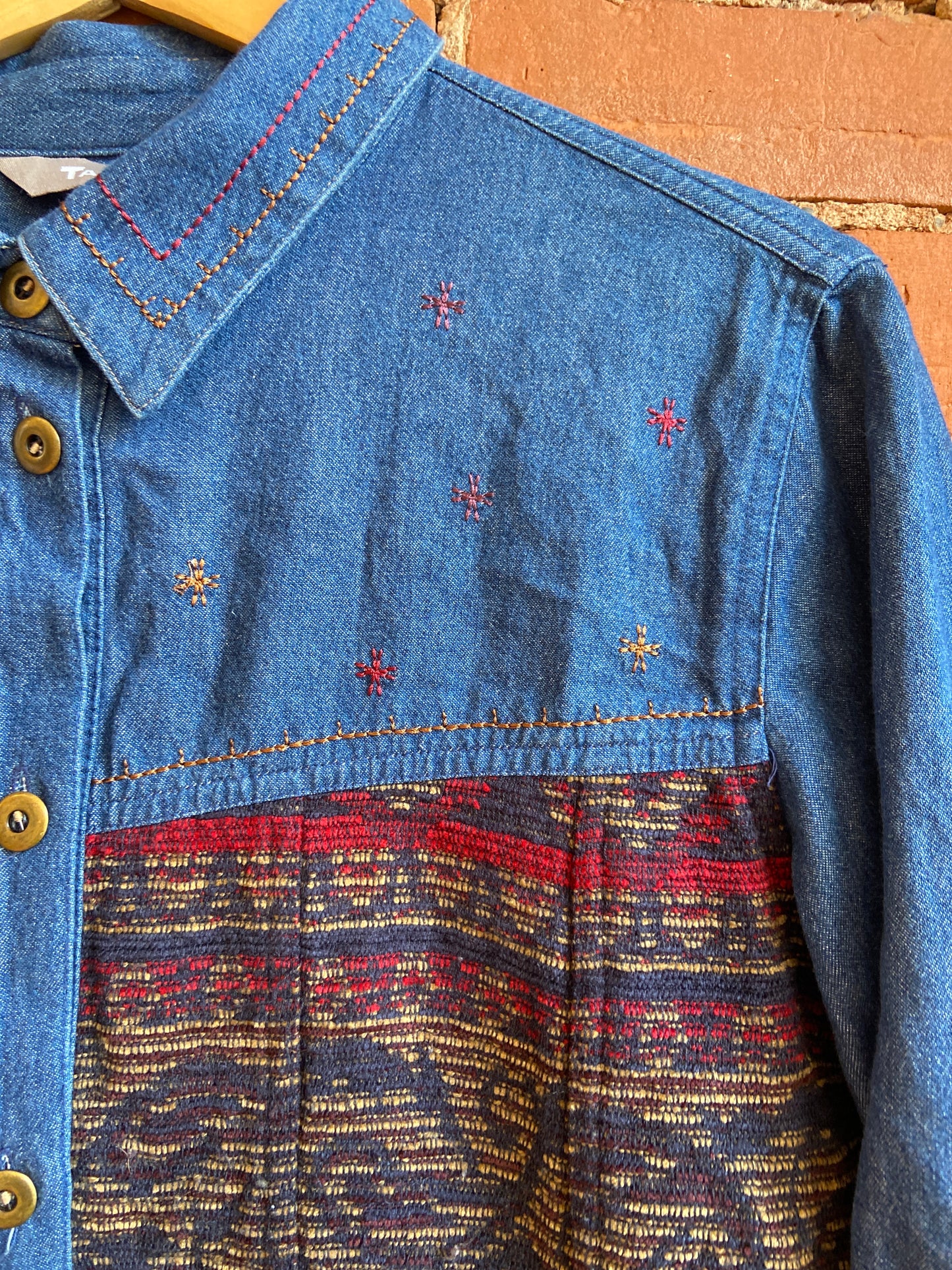 Denim Tapestry Button Up Shirt