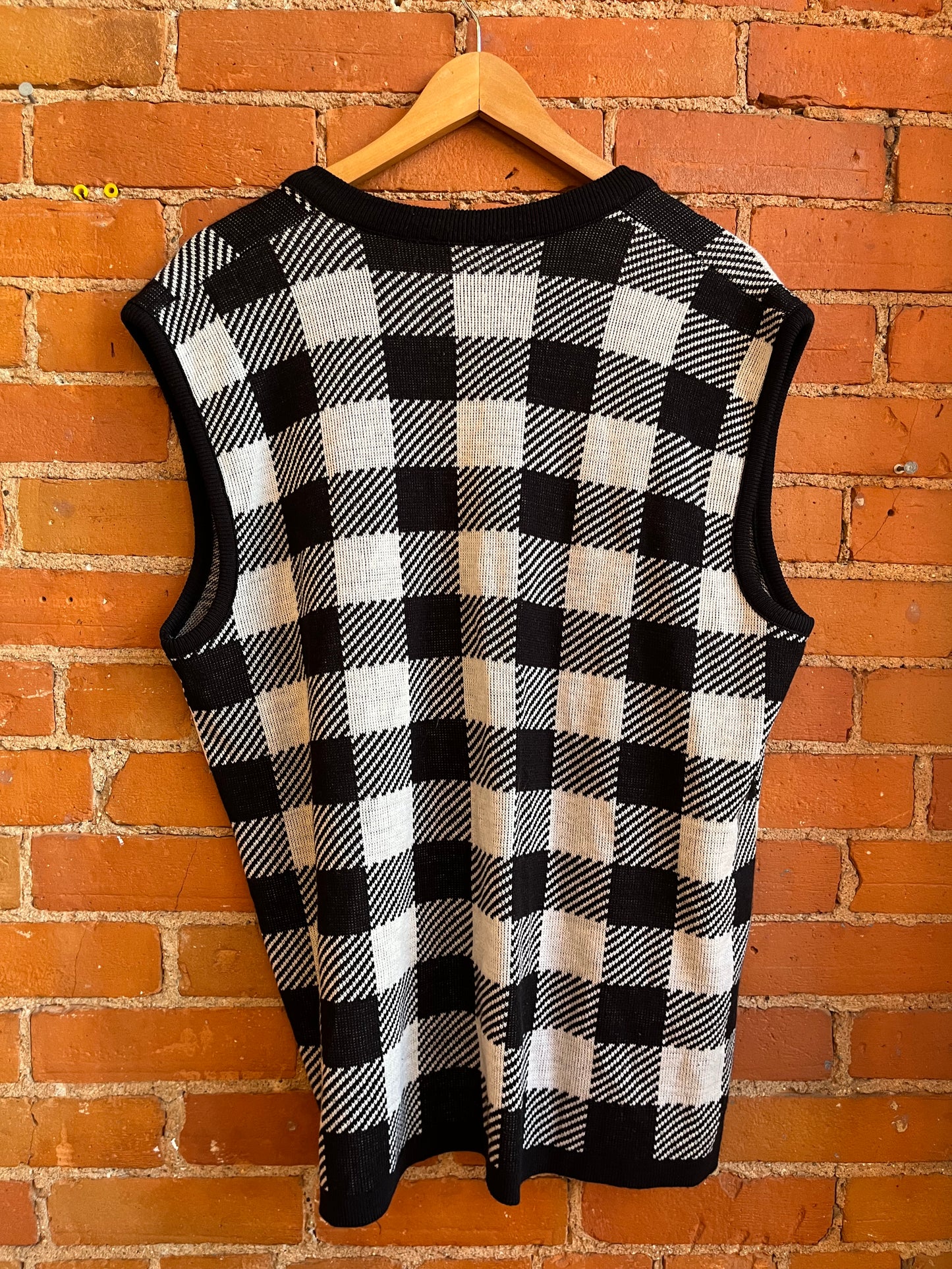 Black & White Checkered Sweater Vest