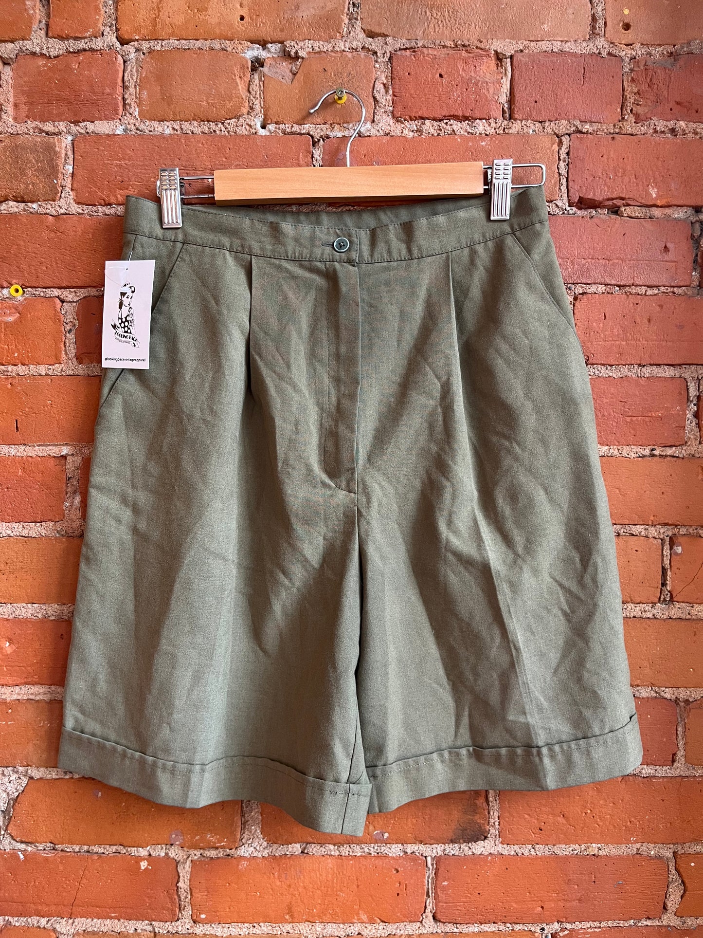 Olive Green High Waisted Shorts