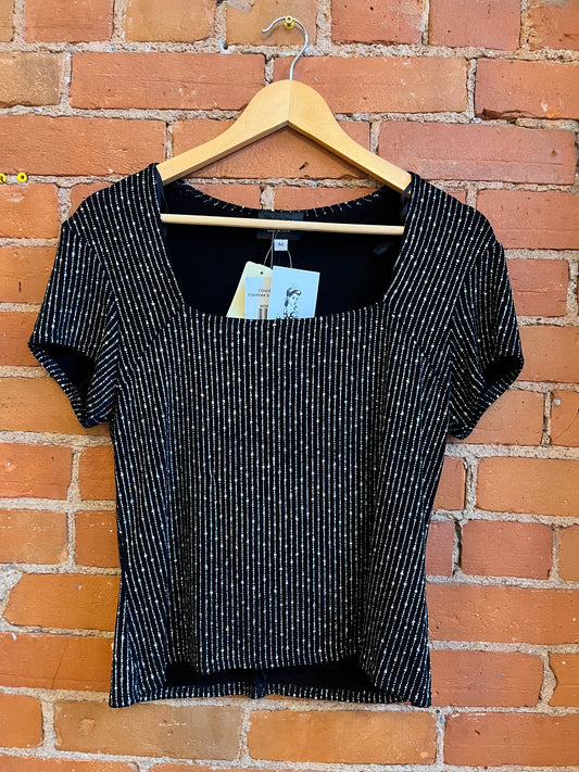 Deadstock Black & Silver Cropped Top