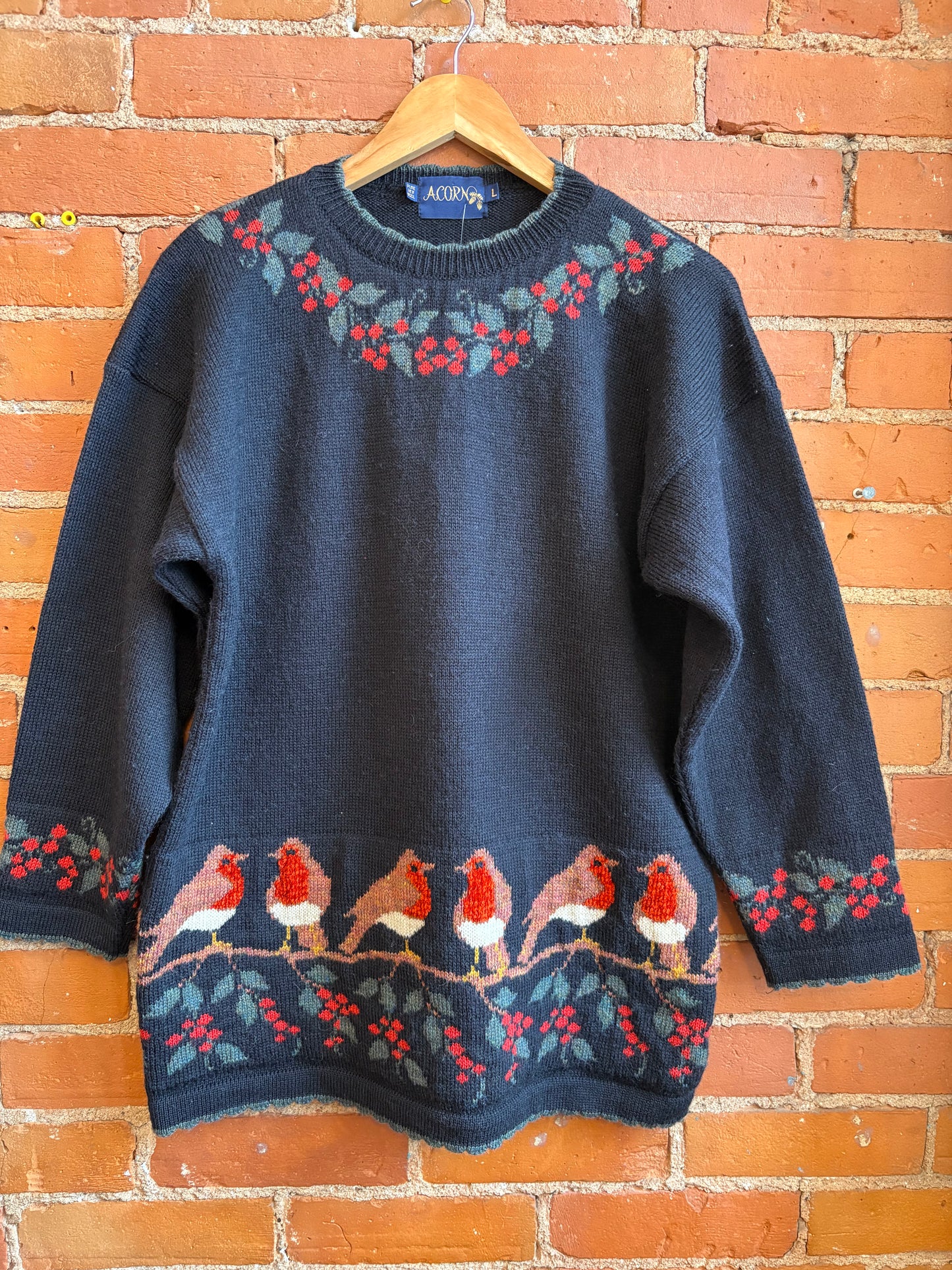 *Black Wool Robin Knit Sweater