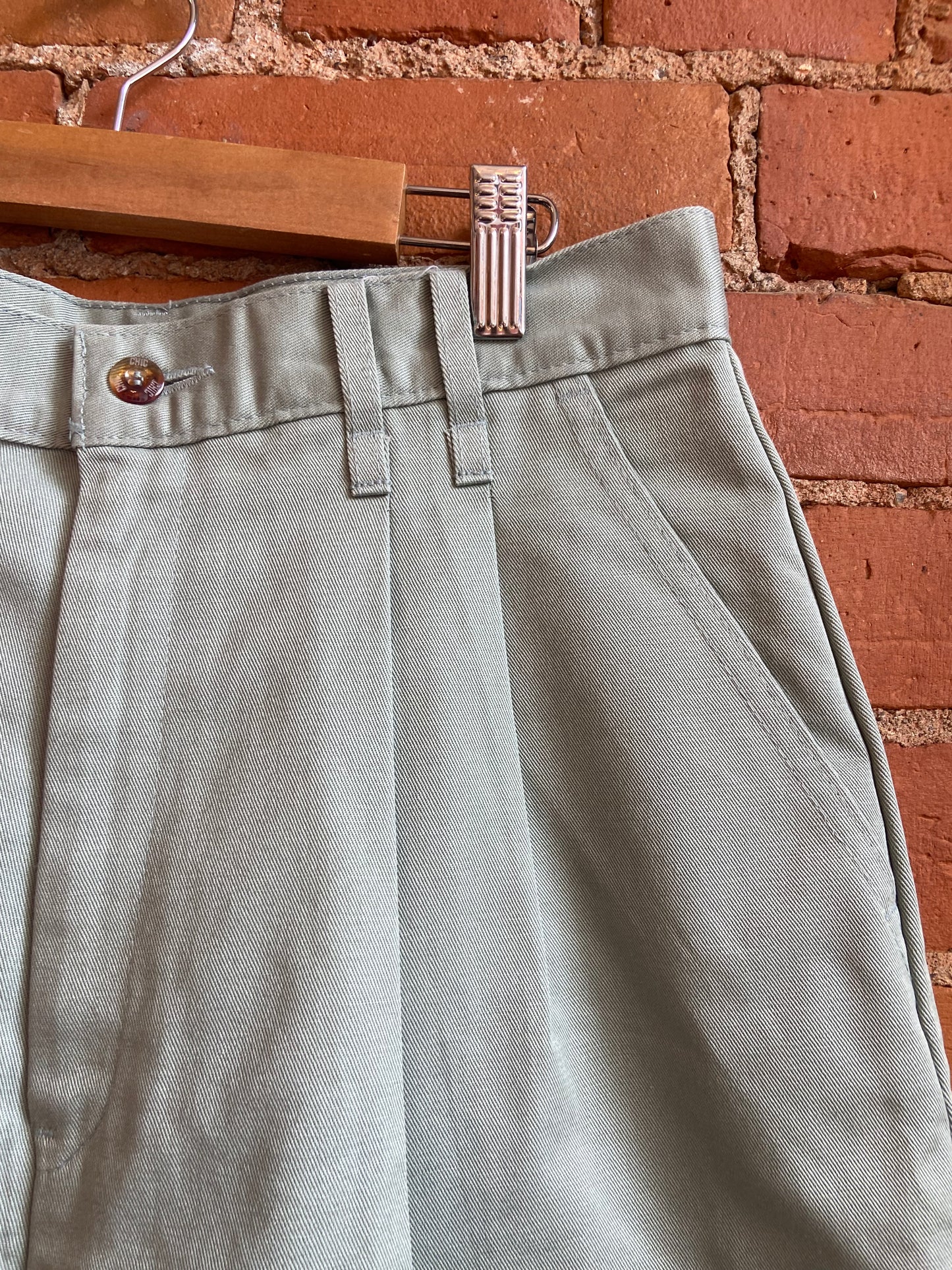 1990s Chic Beige Cotton High Rise, Longline Shorts