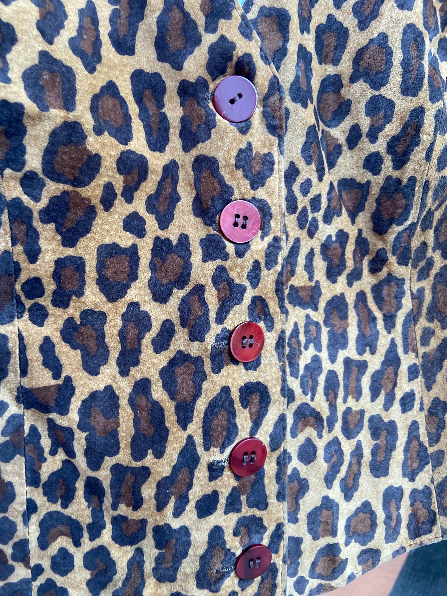 Suede Leopard Print Vest