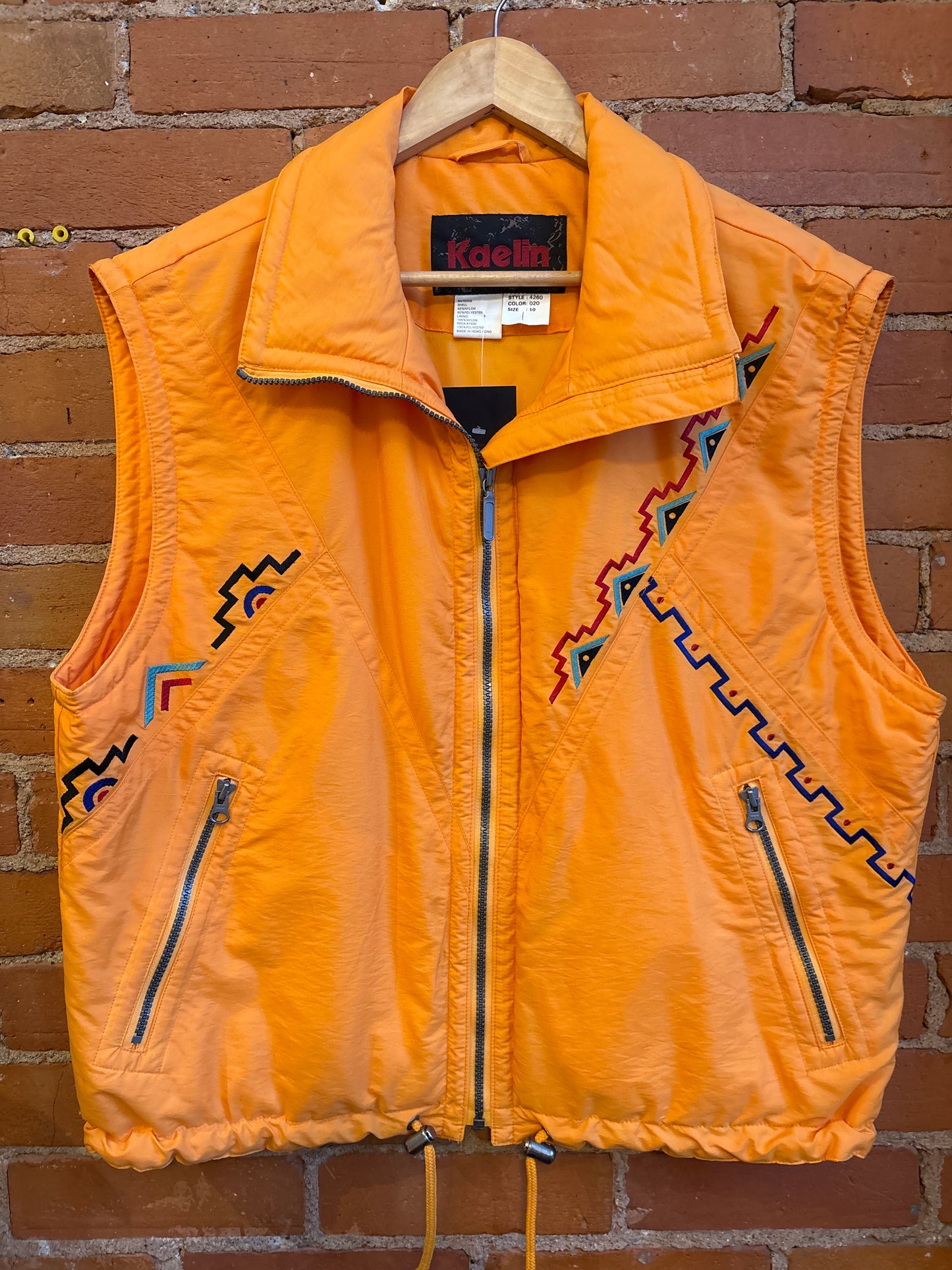 Kaelin Orange Embroidered Vest