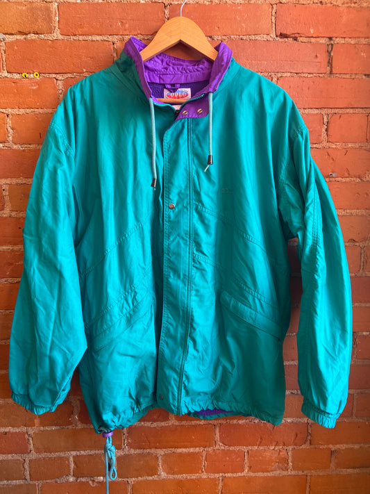 *90's Teal Fleece-Lined Jacket