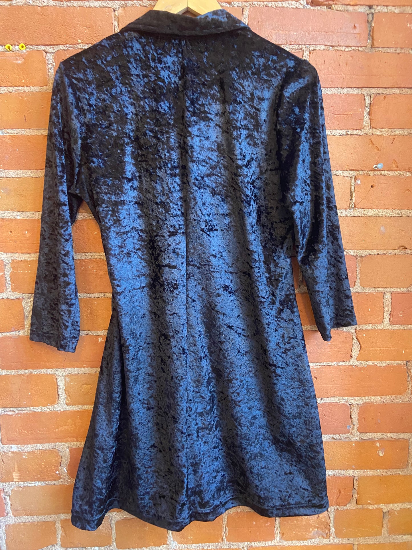 90's Black Velvet Wrap Dress