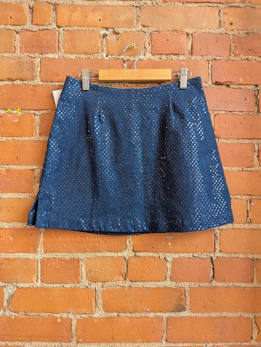 1990s Armor Jeans Denim Miniskirt With Sparkly Sequins