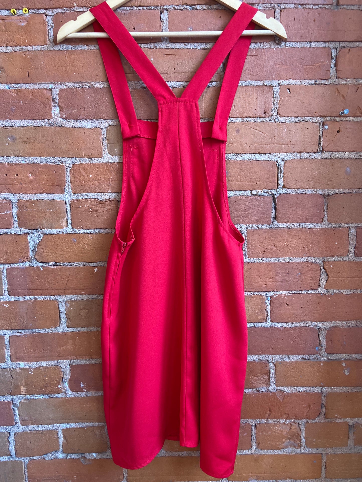 Bright Red 90's Pinafore Dress