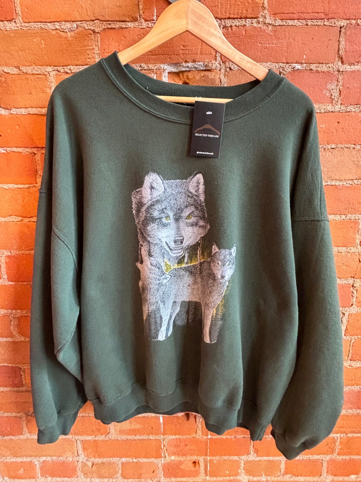 Wolf Graphic Forest Green Sweatshirt