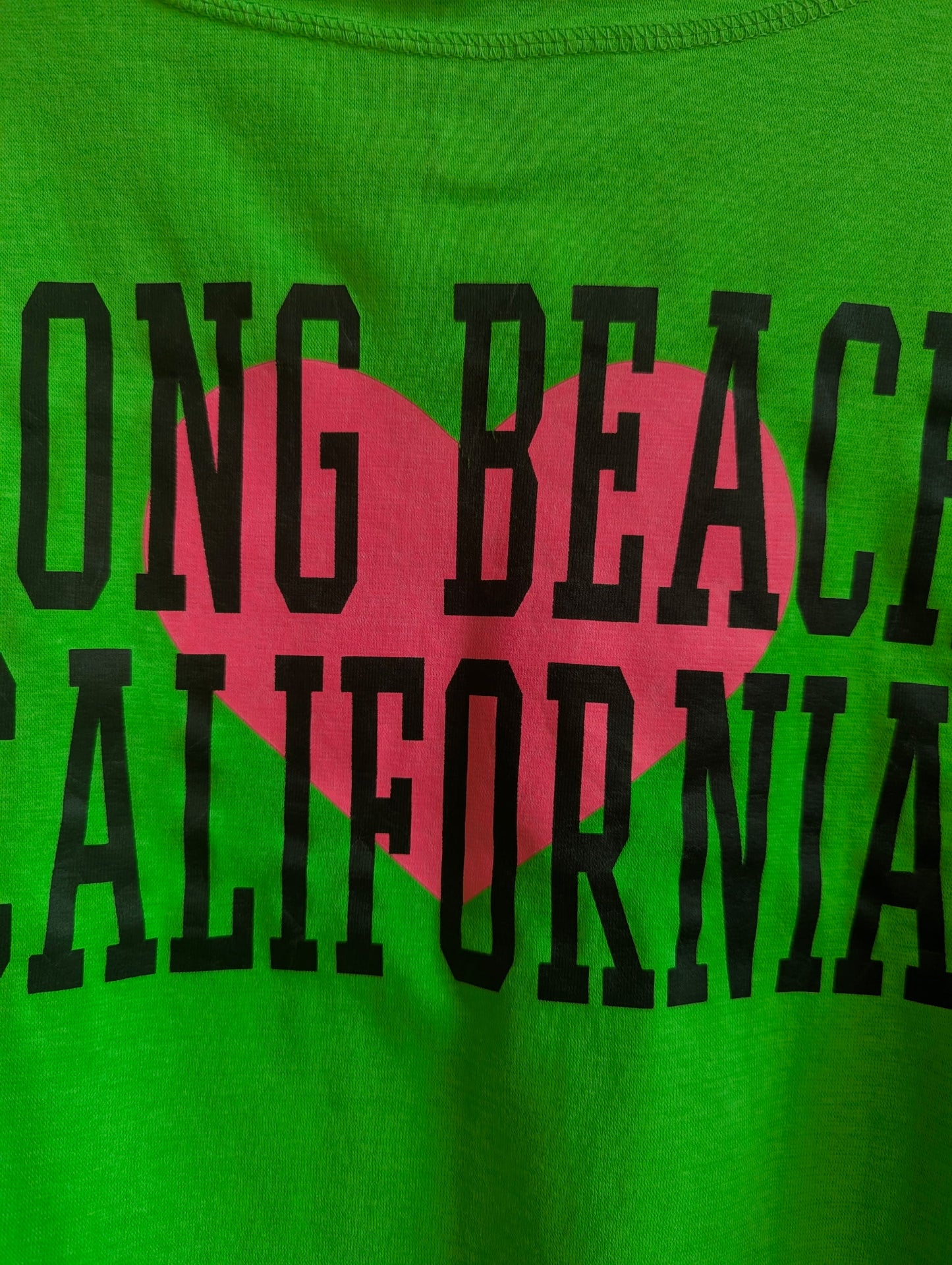 1990s Popular Sports Long Beach California Neon Green Top