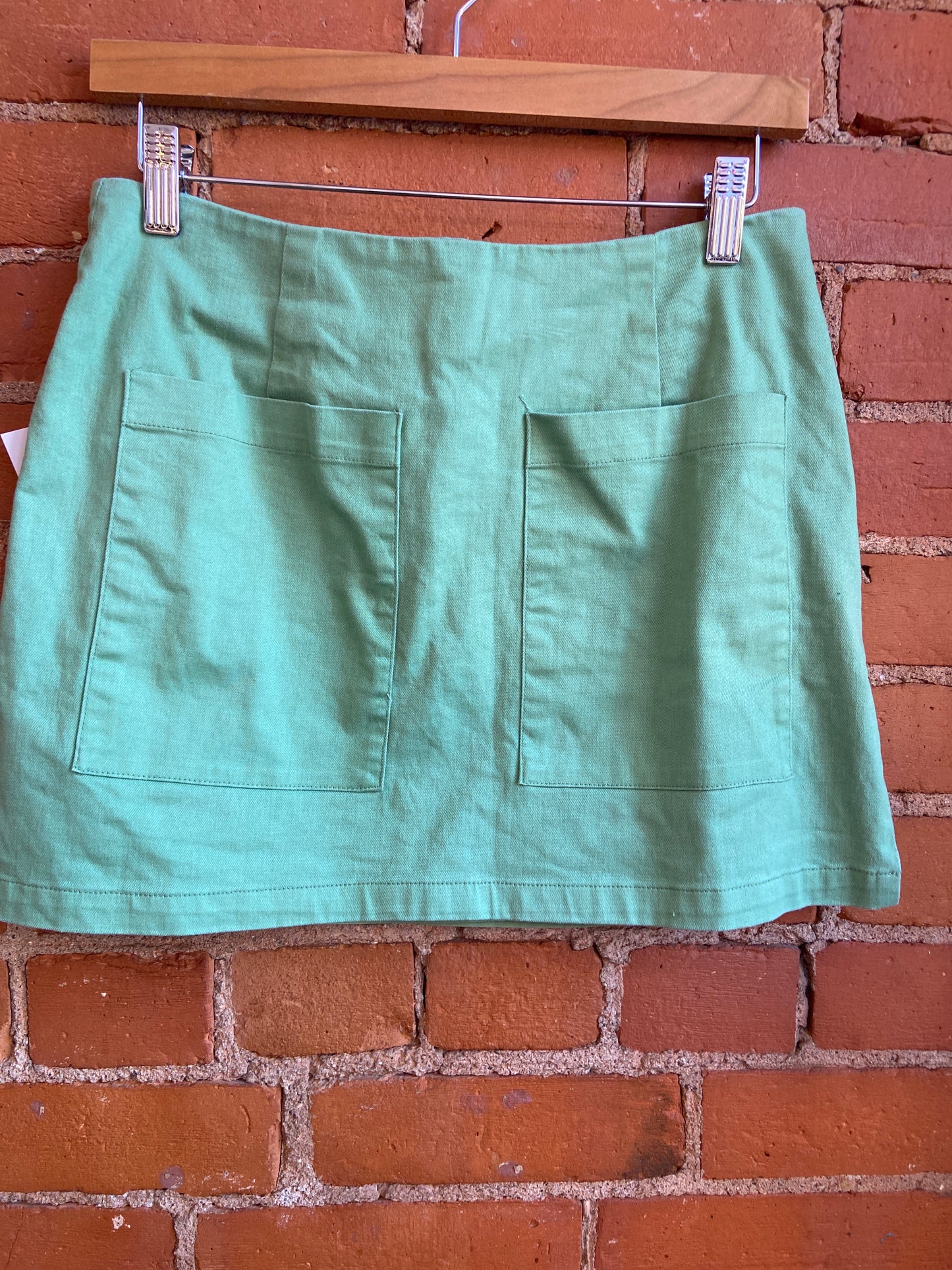*Green Mini Skirt With Pockets