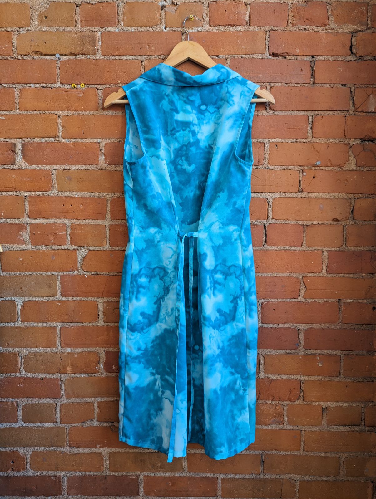 1990s Jessica Blue Watercolour Shirtdress