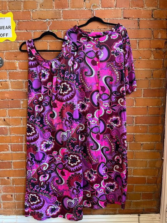 Psychedelic Print Negligee Set