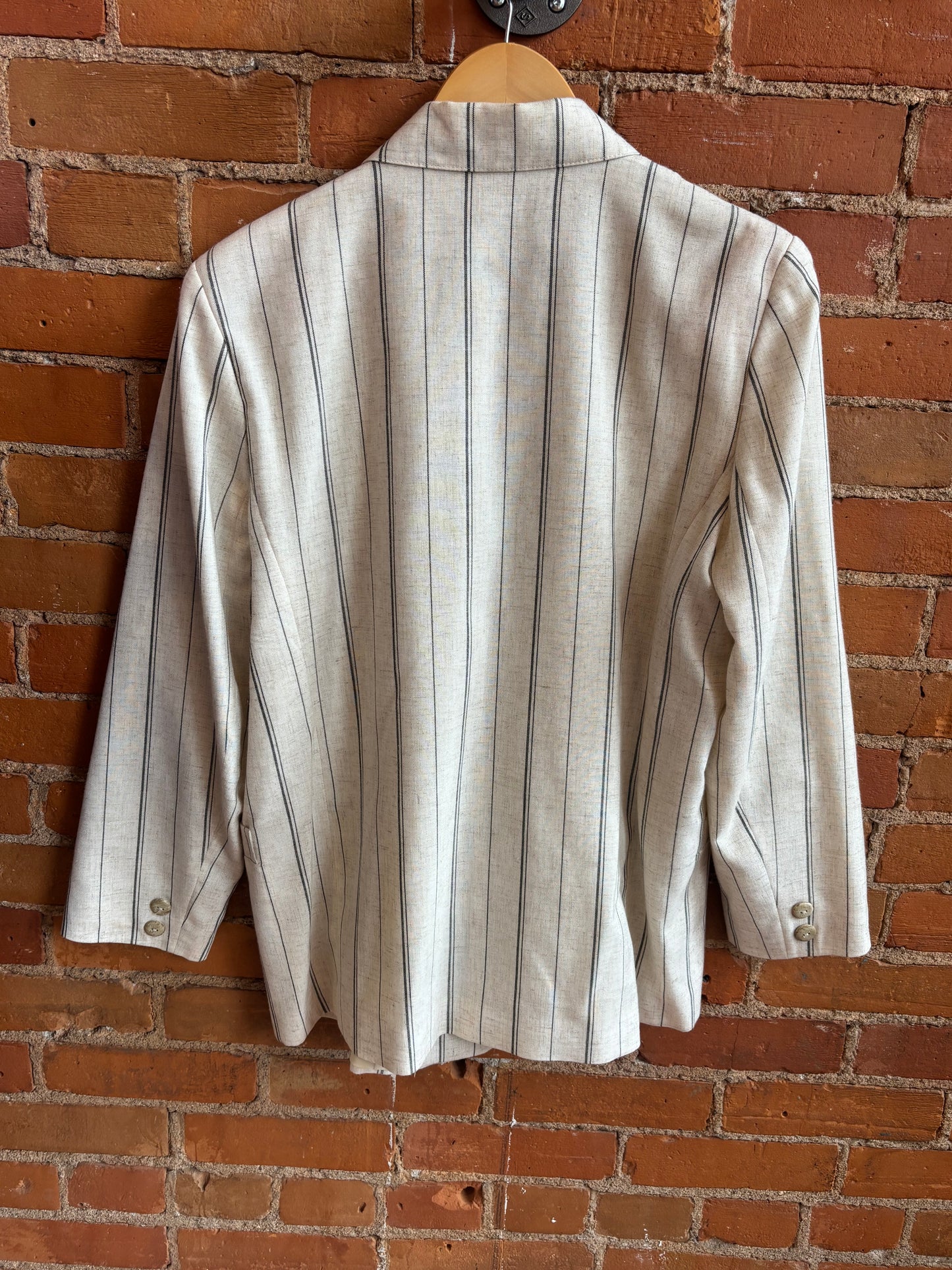 Vintage Linen Blend Pinstripe Blazer Your Sixth Sense