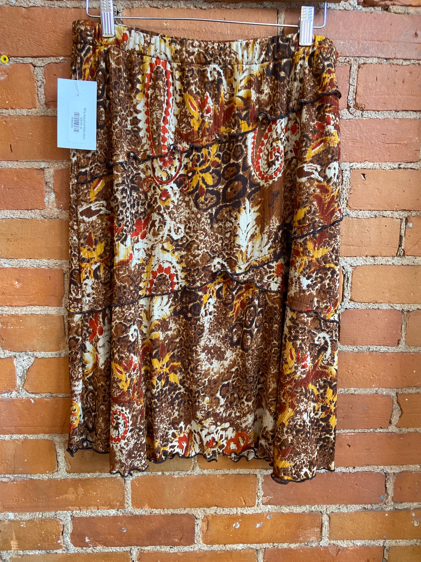 90's Autumnal Midi Skirt