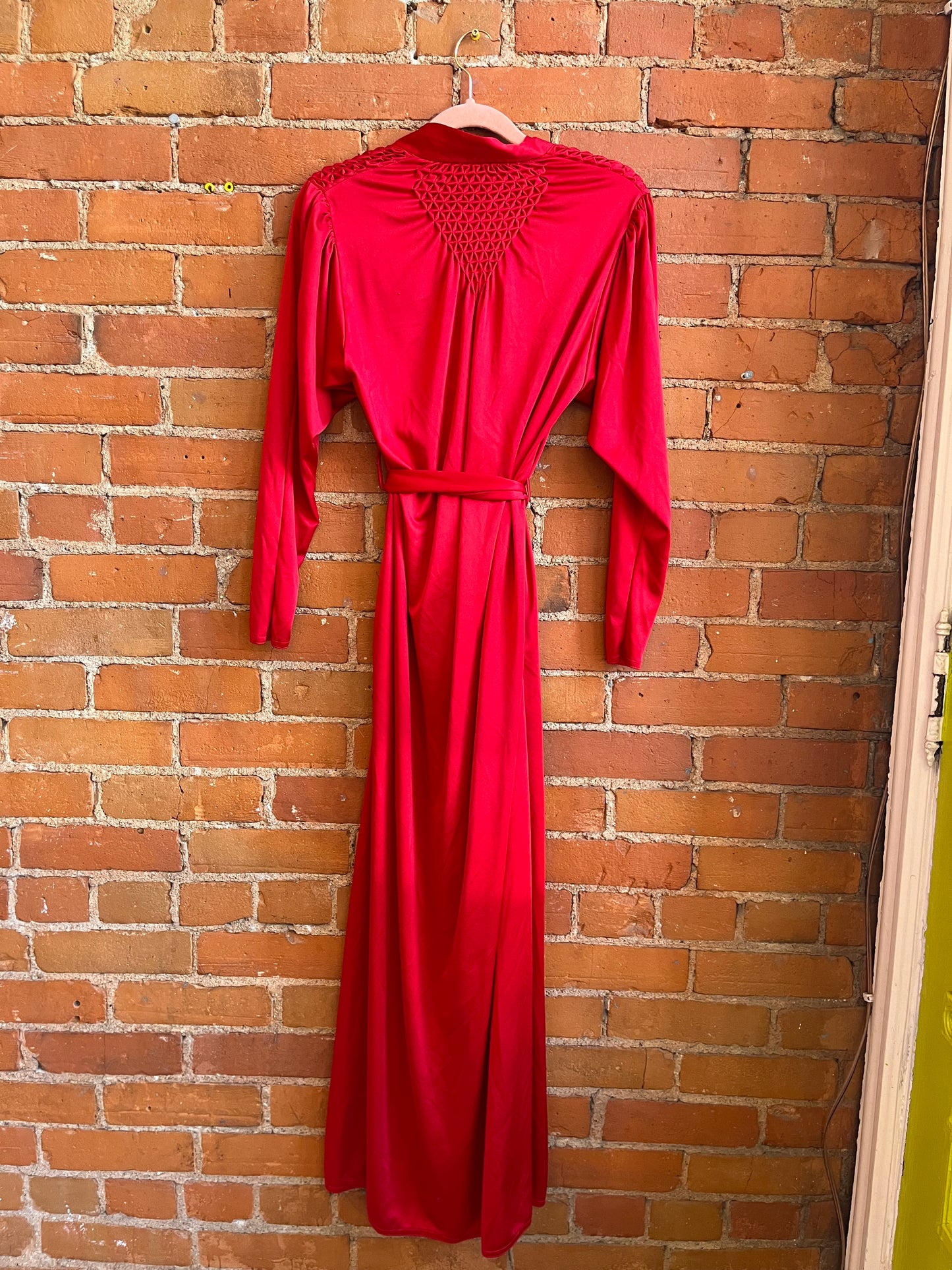 Red Polyester Maxi Robe