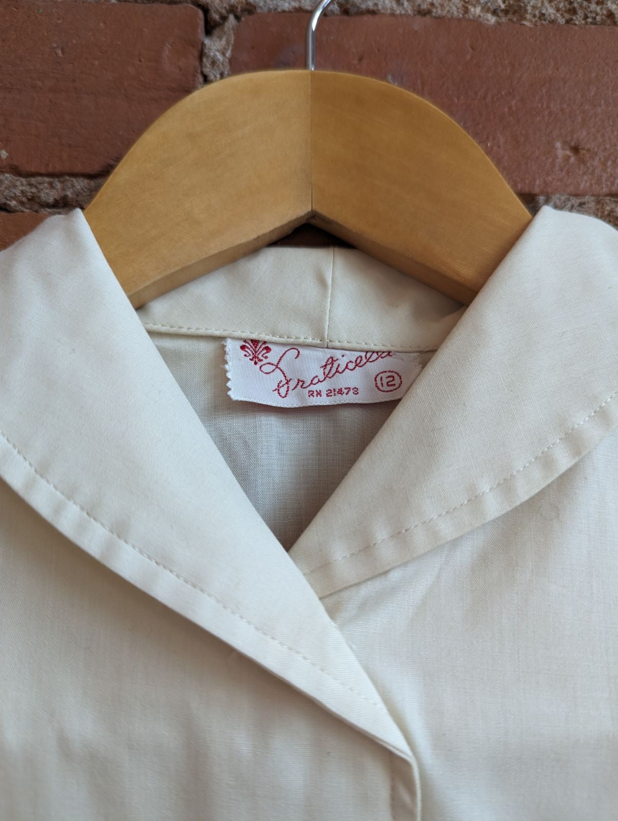 1970s Fraticelli Beige Button Down Shirt
