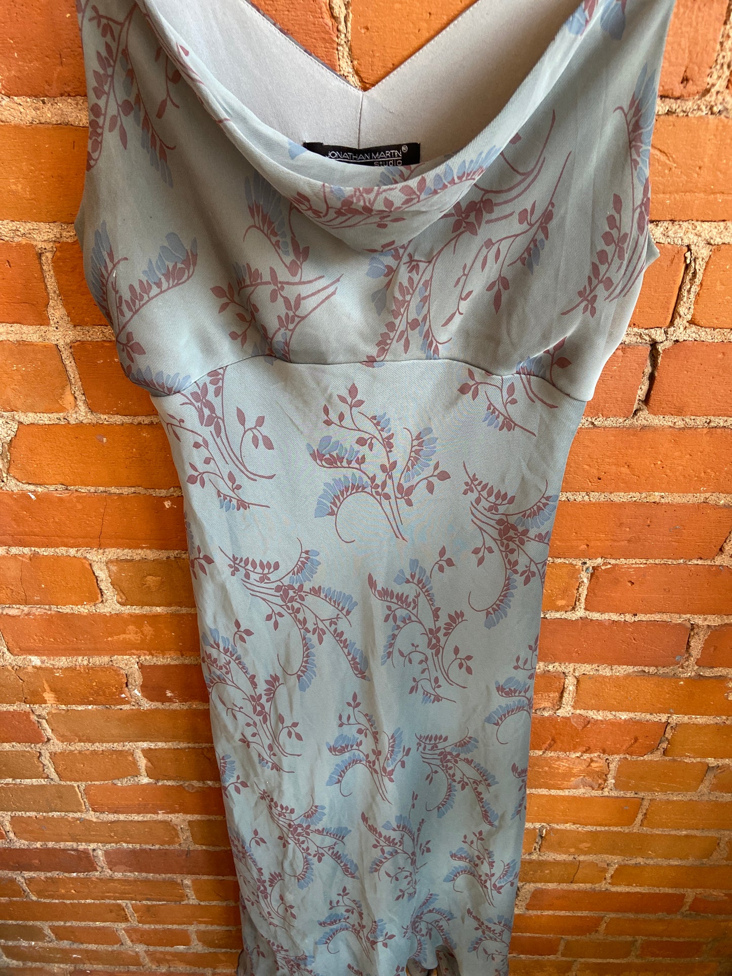 90's Muted Green & Brown Sheer Floral Dress