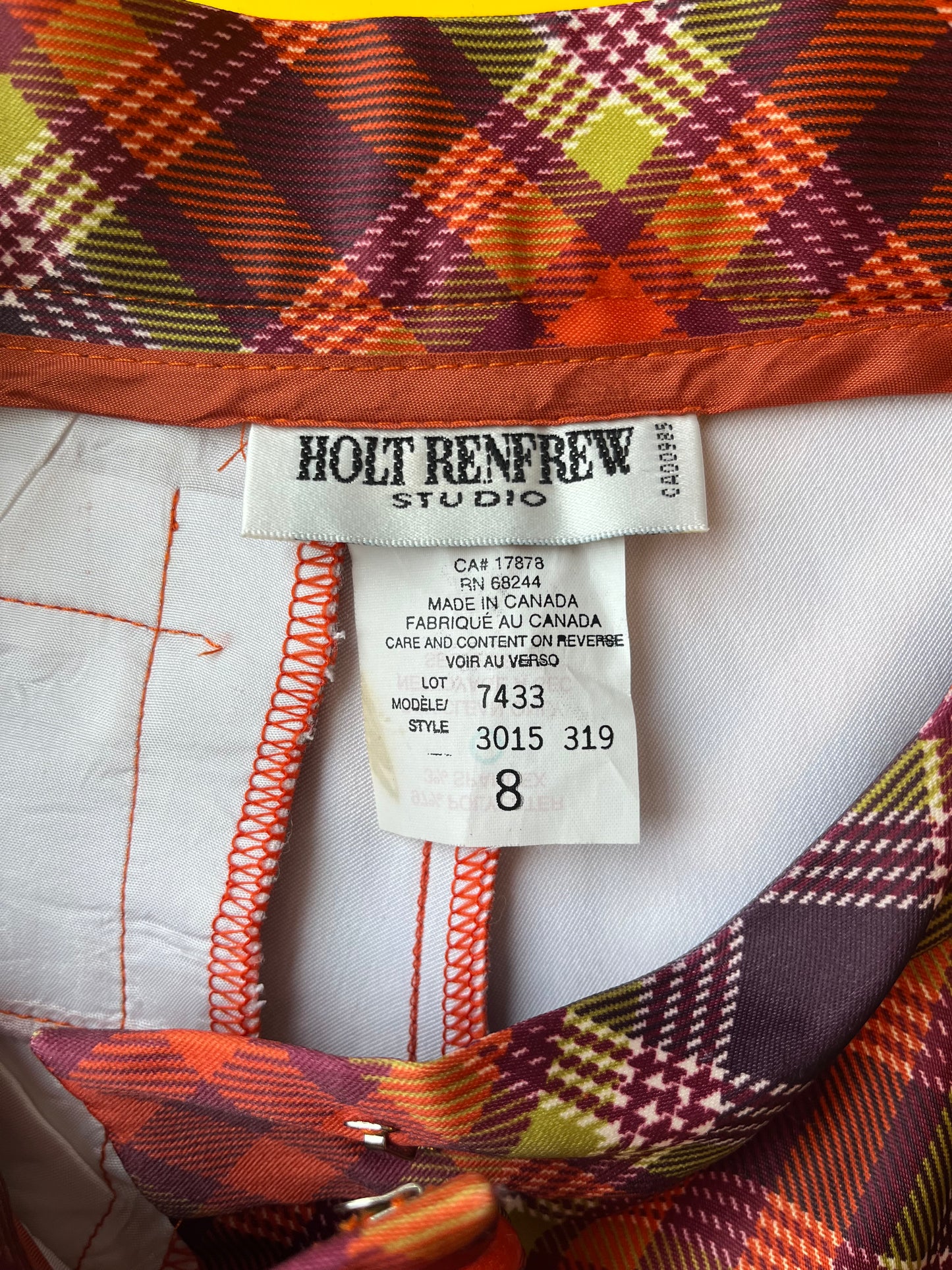 Holt Renfrew Studio High Waisted Checkered Pants