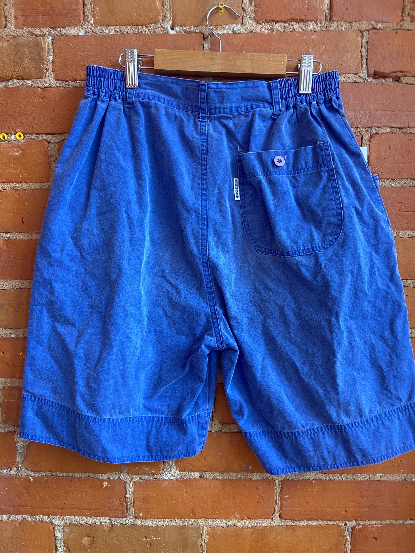 Reebok Washed Blue Cotton Shorts
