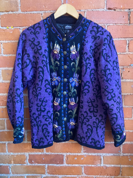 Purple Icelandic Wool Lined Sweater