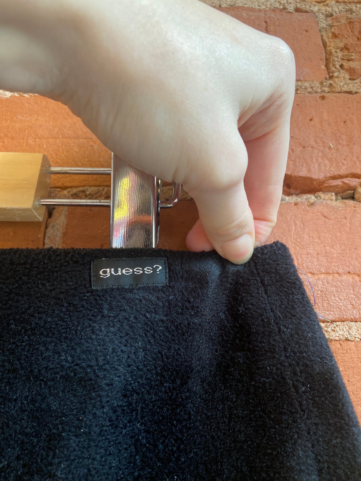 1990s Guess Jeans Black Fuzzy Mini Skirt