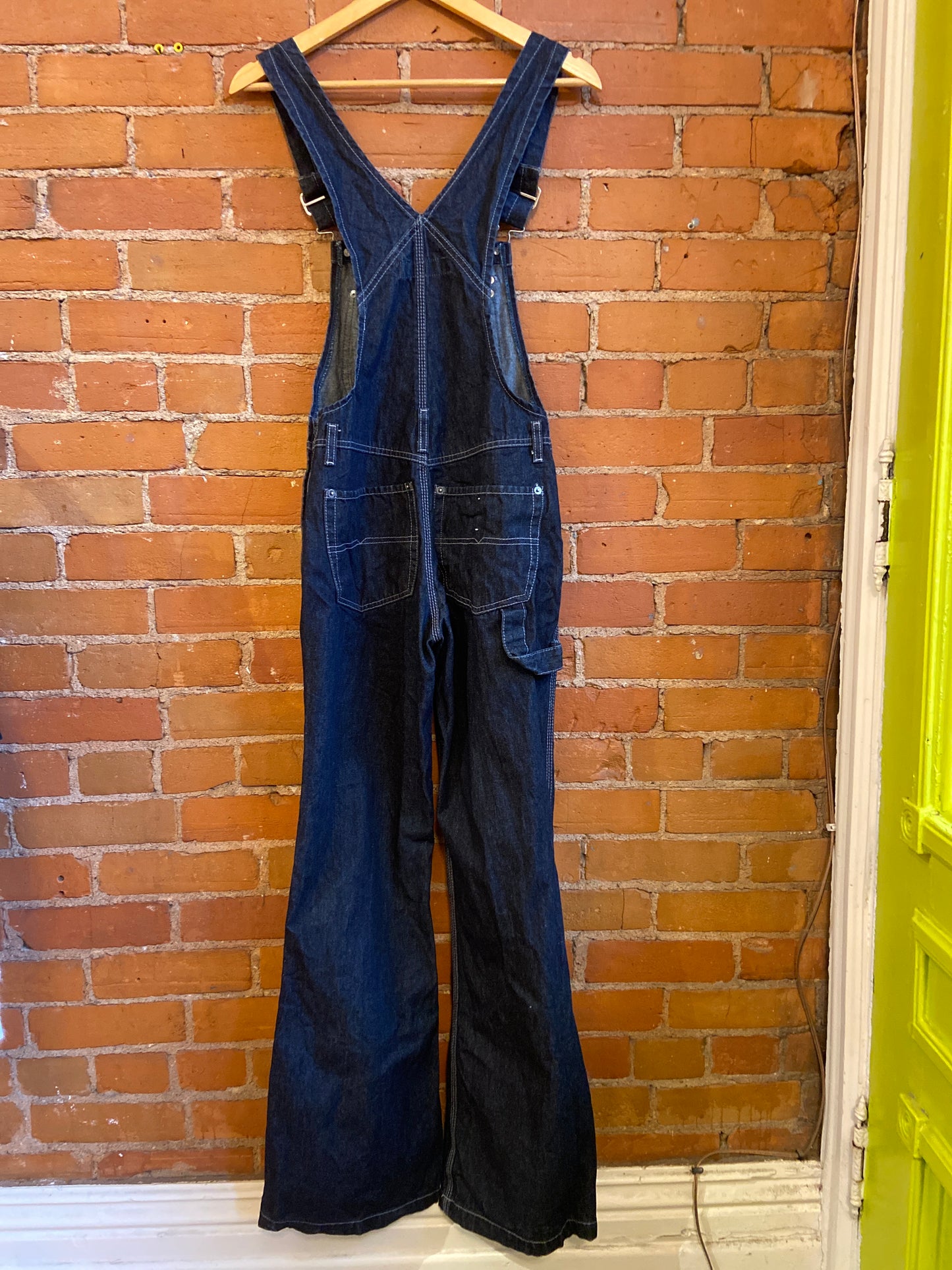 1990s Brody Jeans Dark Wash, Flare Leg Denim Overalls