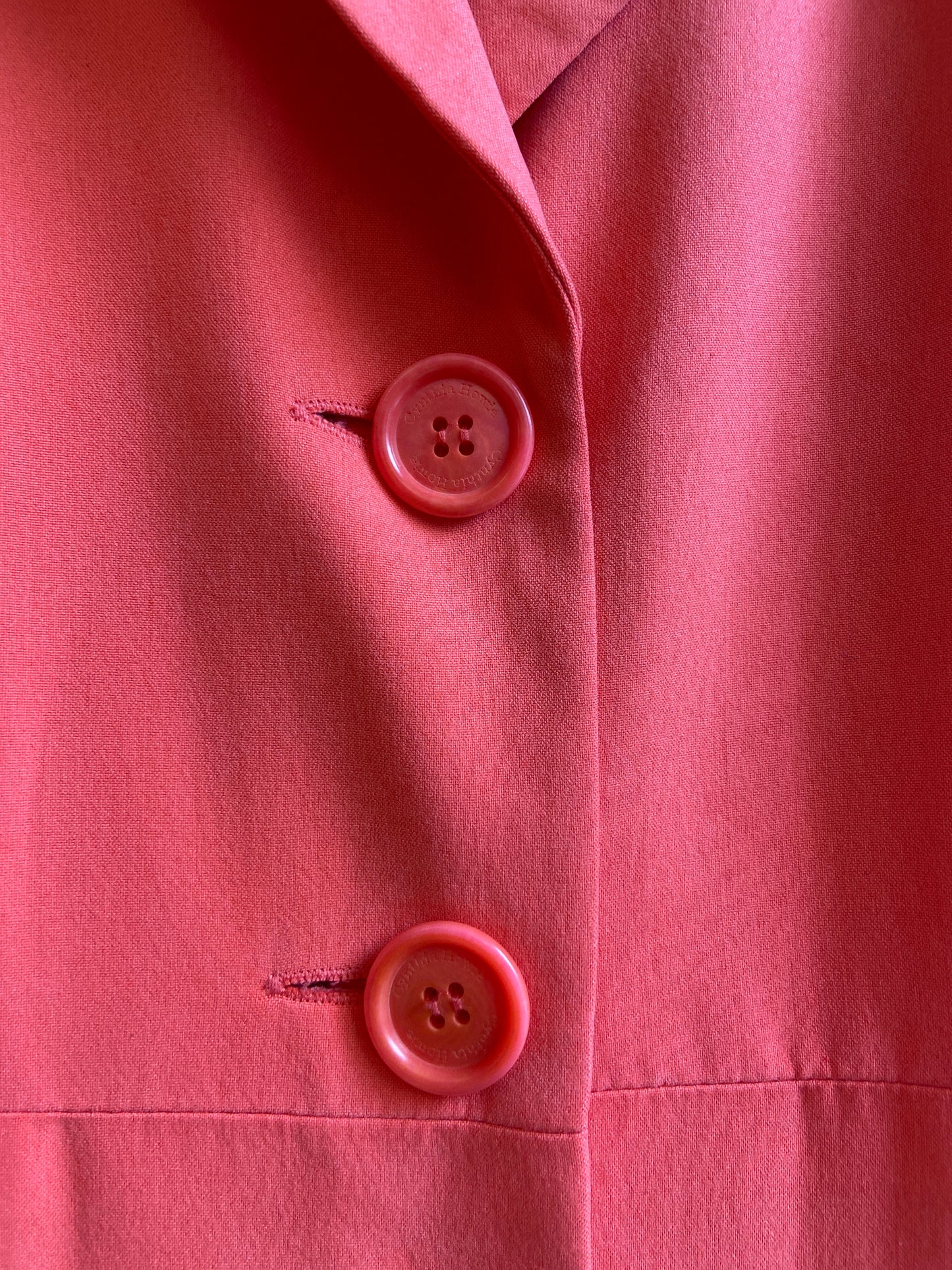 1990s Cynthia Howie Peach Button Front Shirtdress