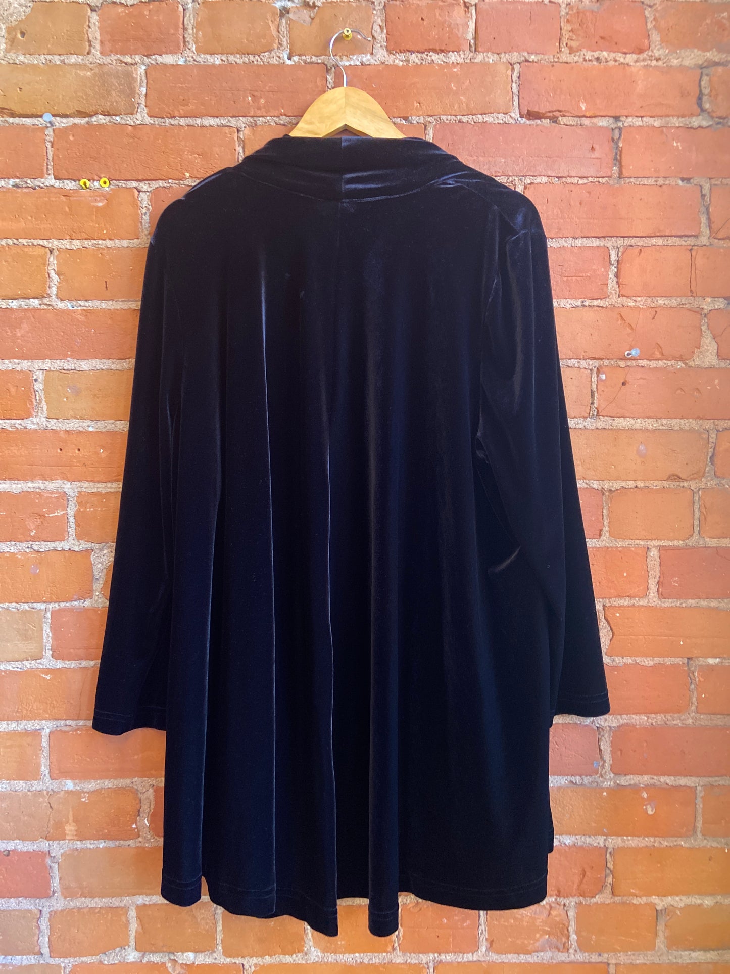 1990s Tradition Collection Black Velour Longline Jacket