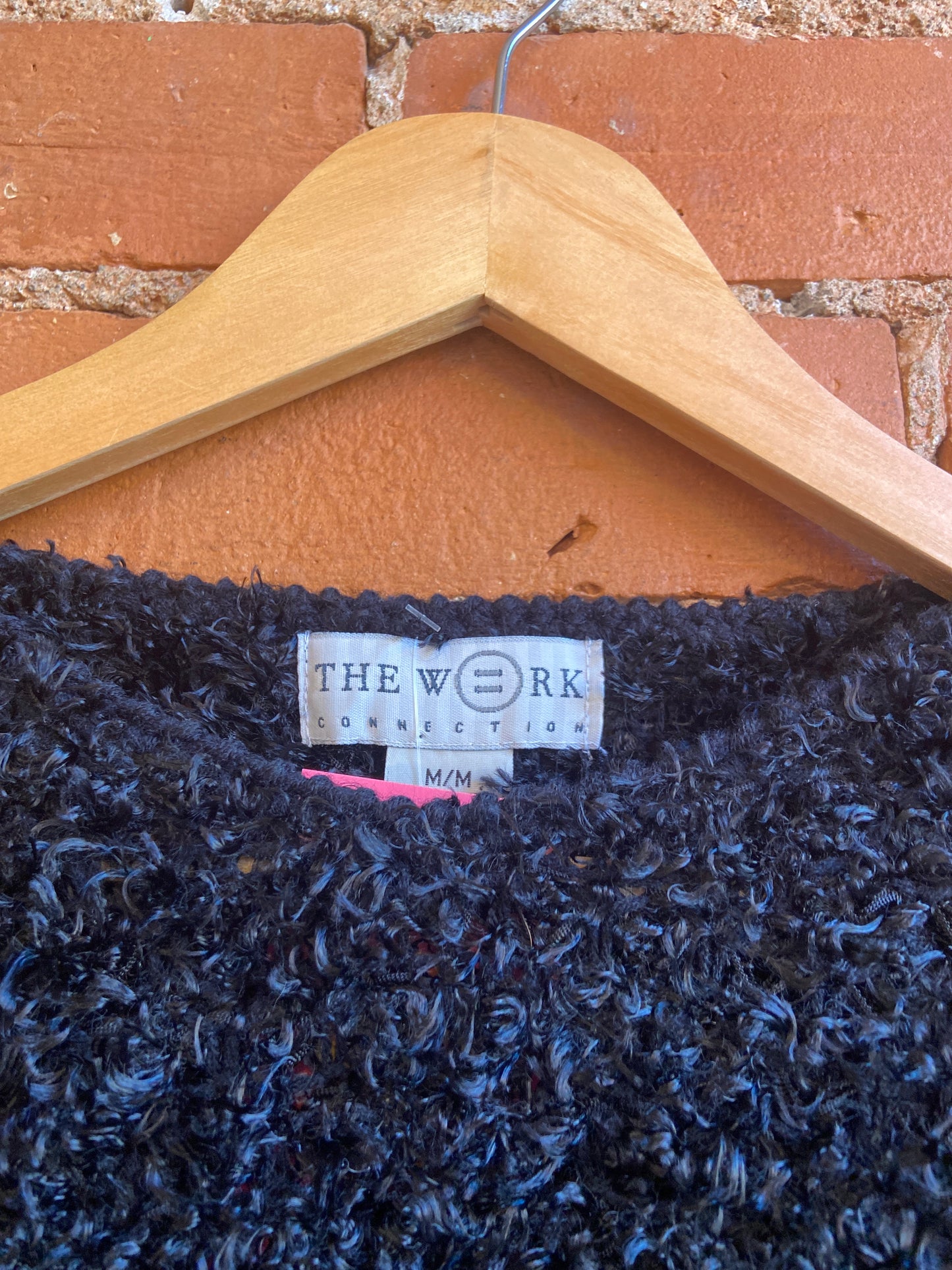 1990s The Work Connection Black Fuzzy Sweater