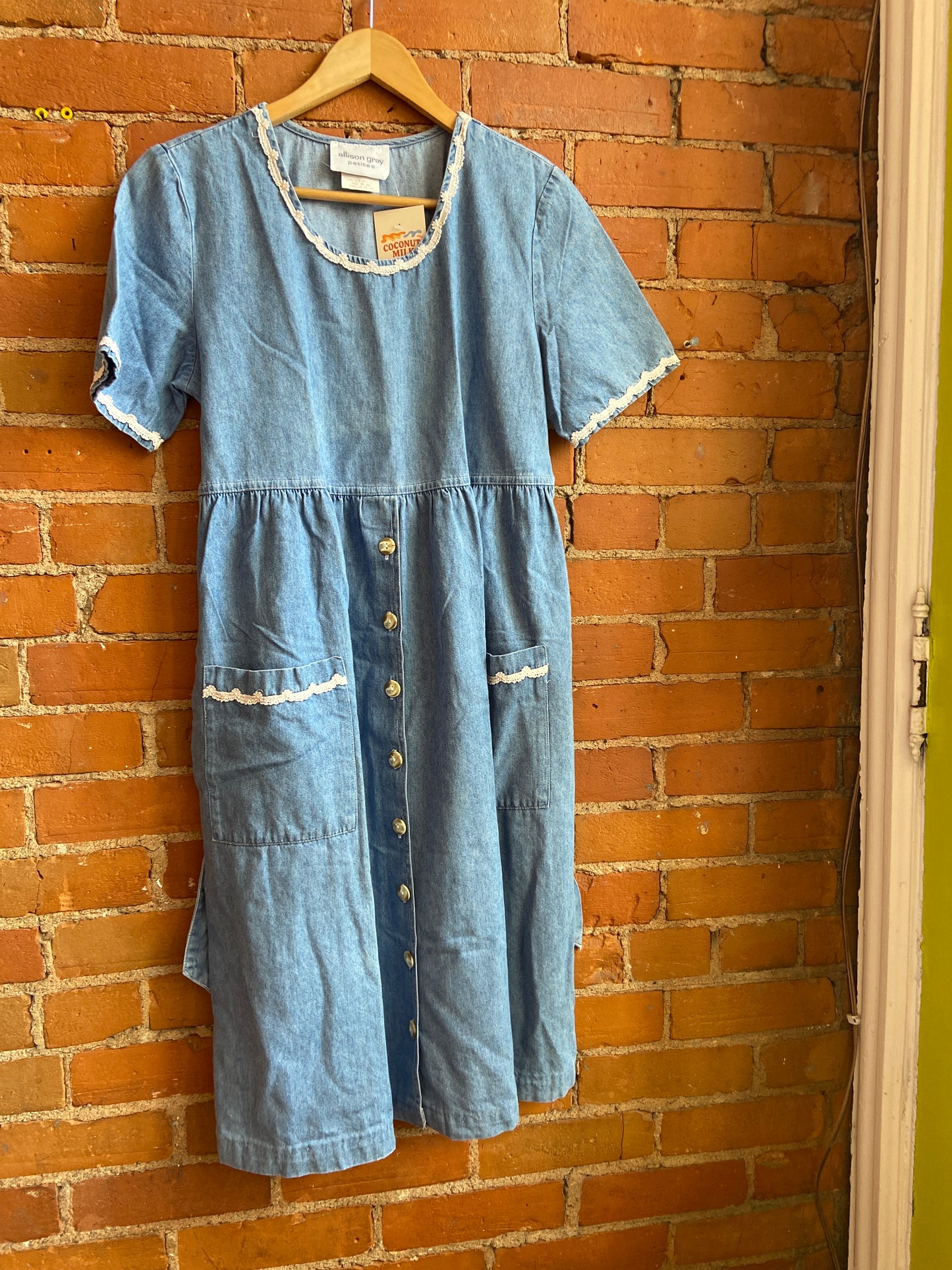 Denim and lace dress