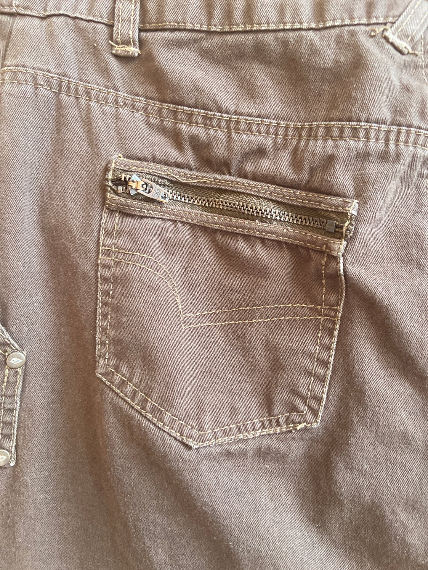 Y2K Brown Cotton Cargo Mini Skirt