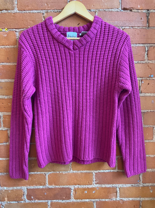 Fuchsia Chunky Knit Sweater