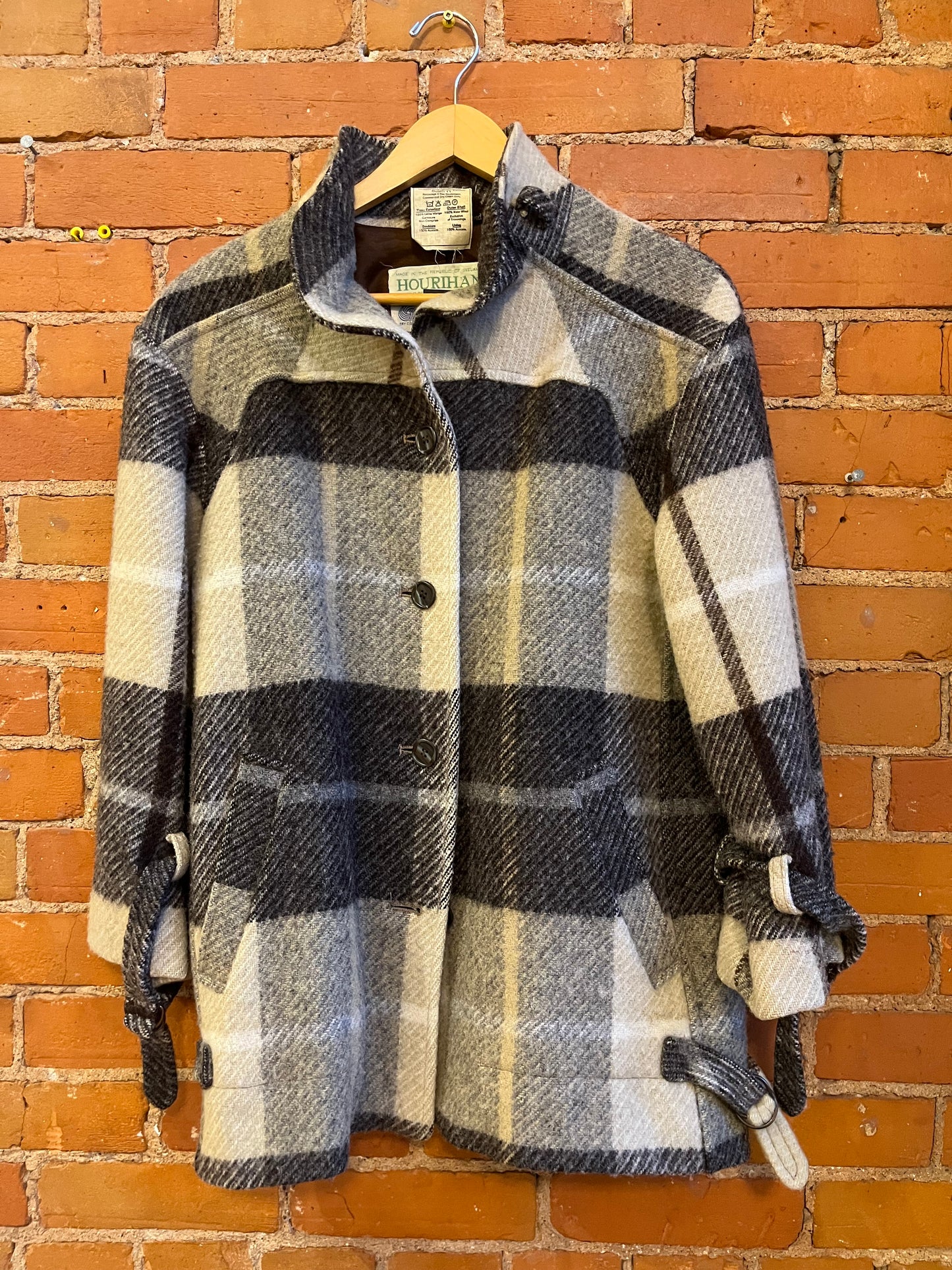 Jimmy Hourihan 1970s Plaid Irish Wool Coat