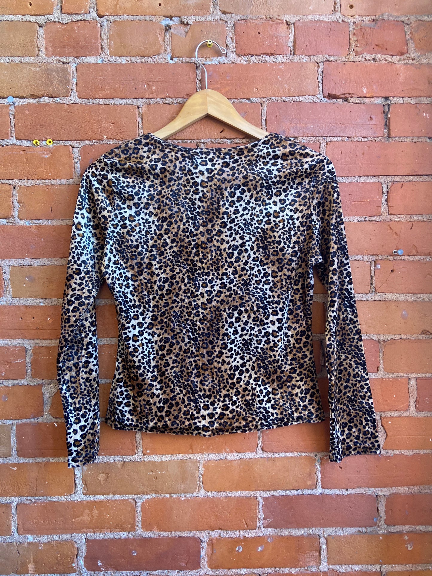 1990s Diamond's U.S.A. Leopard Print Long Sleeve Top