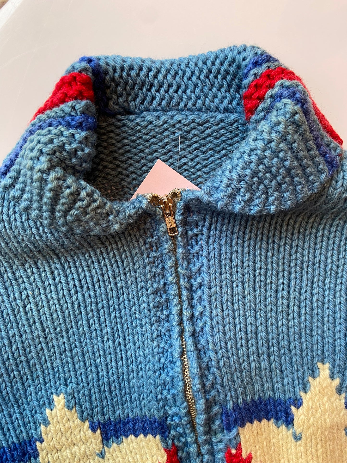 Blue Mary Maxim Knit Hockey Sweater