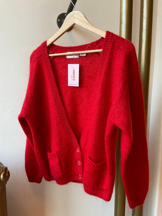 Red Mohair Cardigan