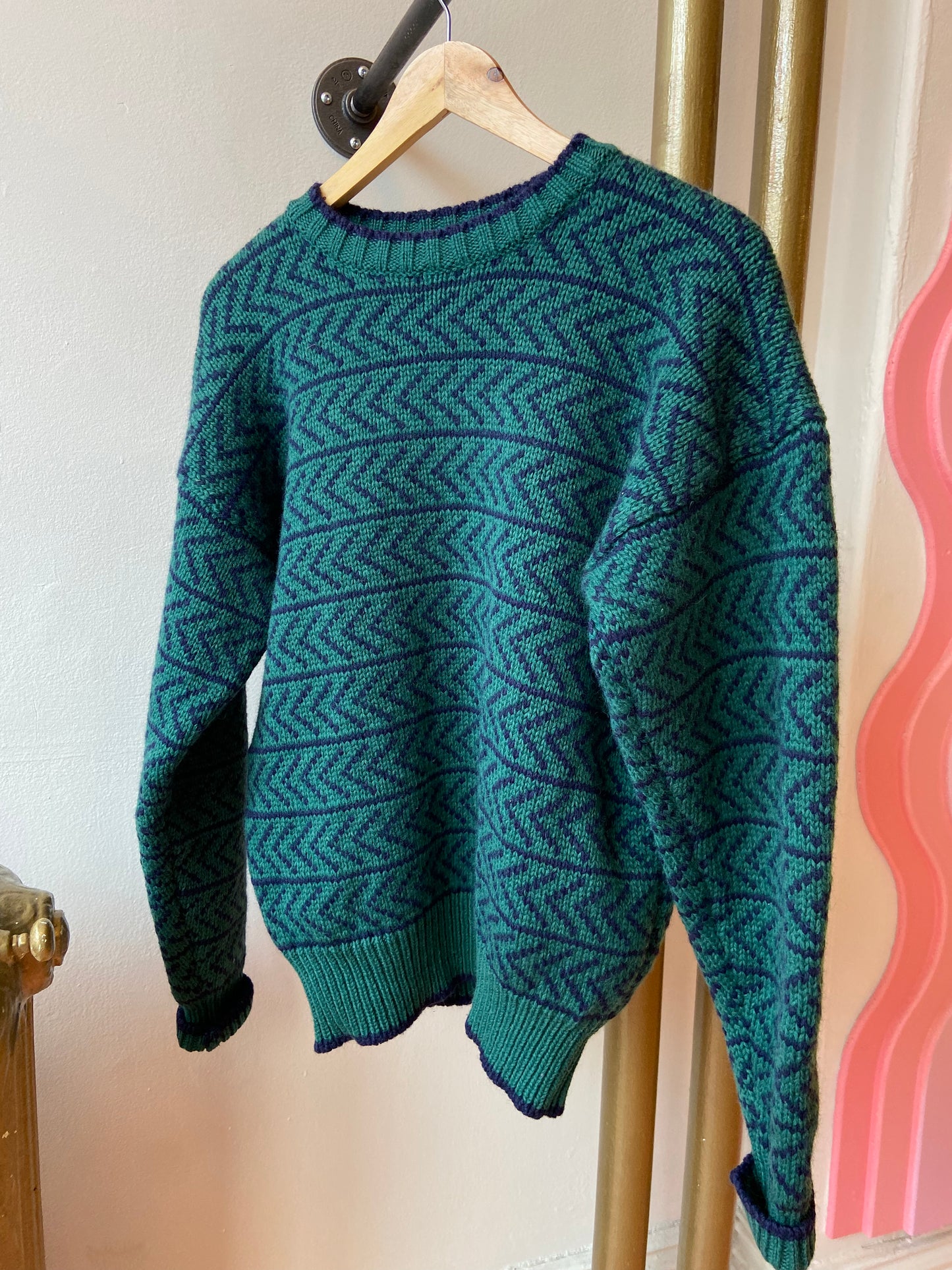 Green & Navy Wool GAP Sweater