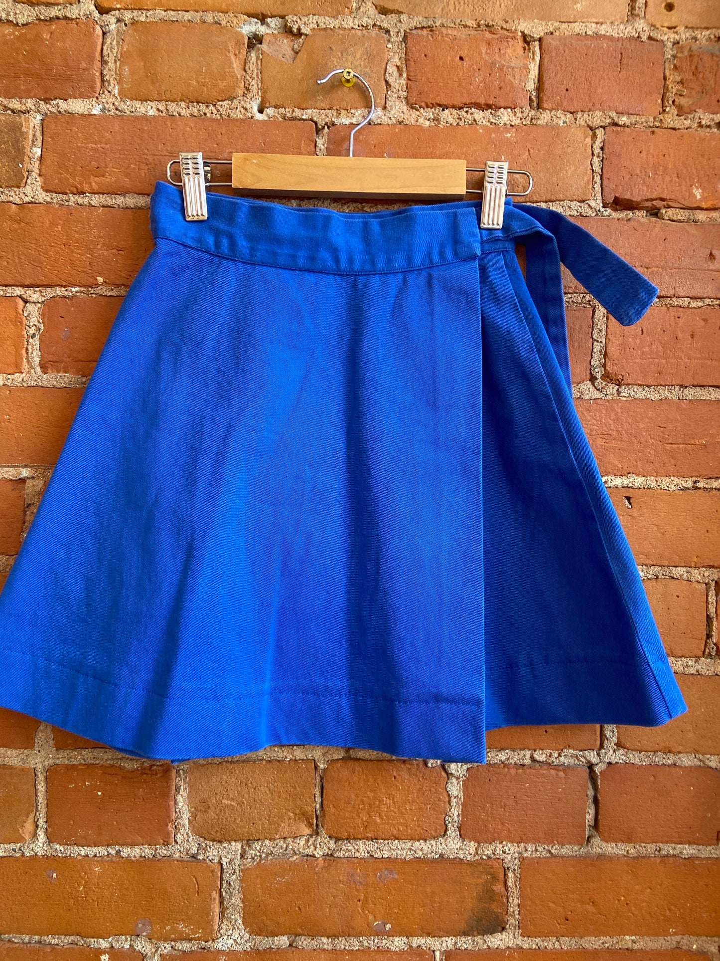 60's Royal Blue Wrap Mini Skirt