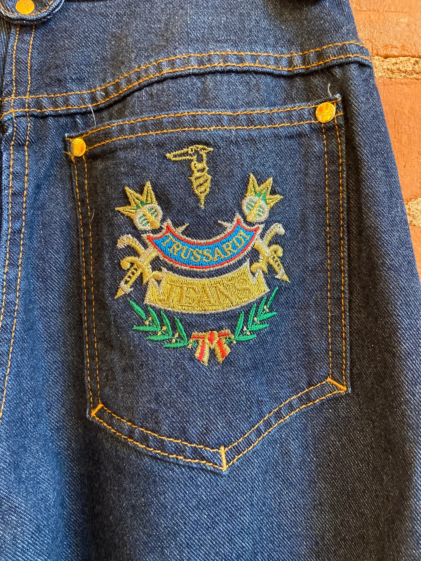 Dark Wash Crested Denim