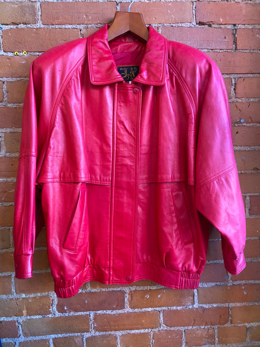 80’s Red Leather Jacket