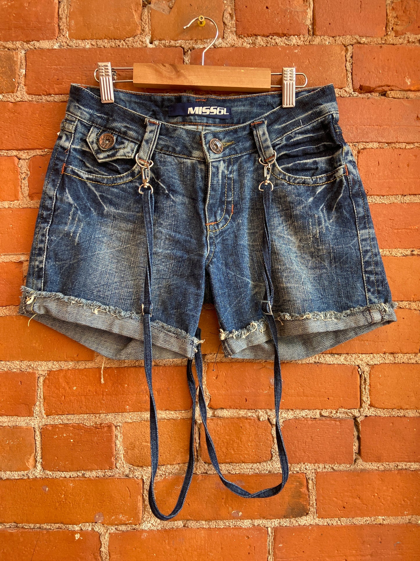 Miss Sixty Denim Shorts with Removable Suspenders