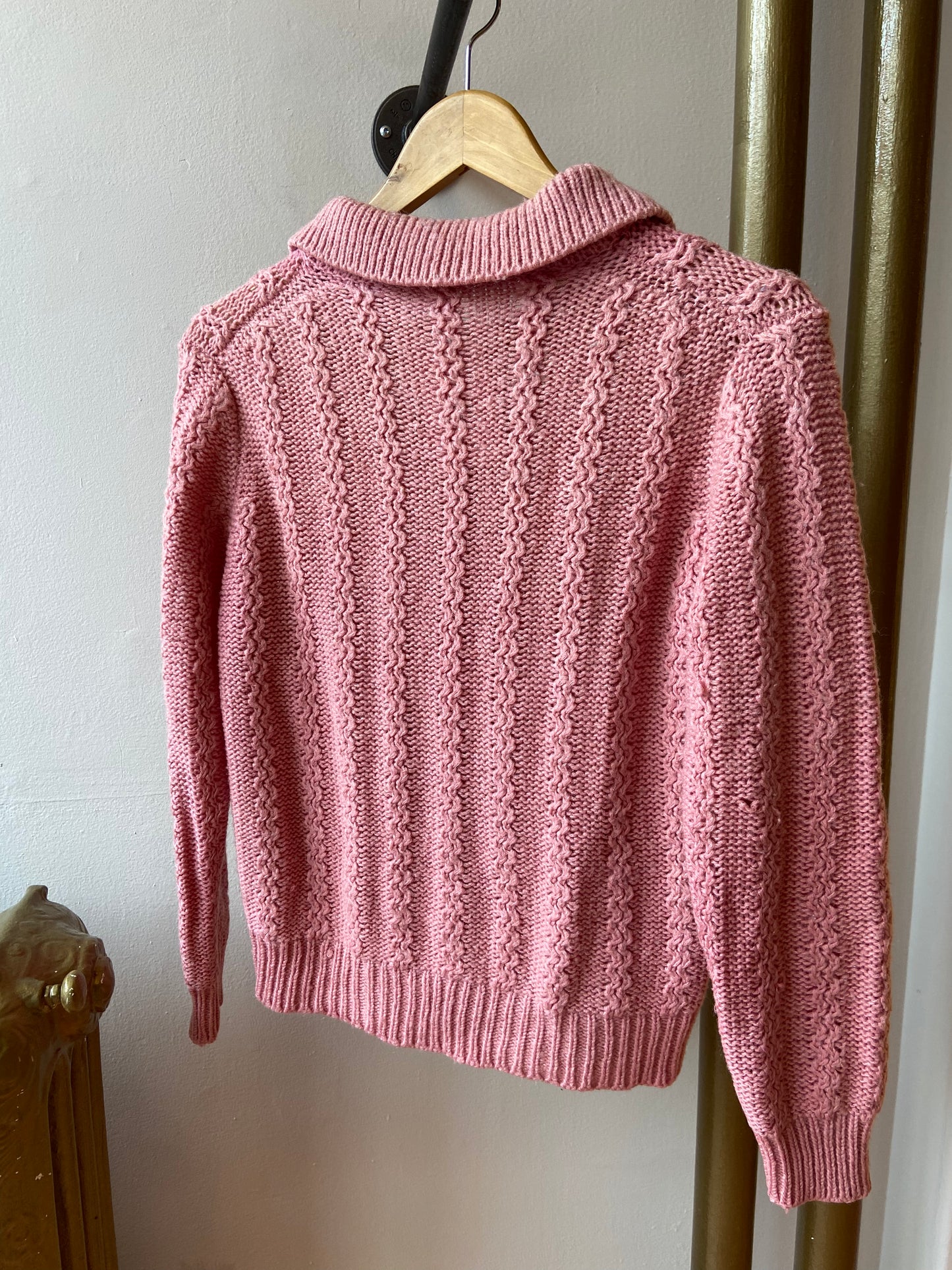 Pink Knit Grandma Cardigan