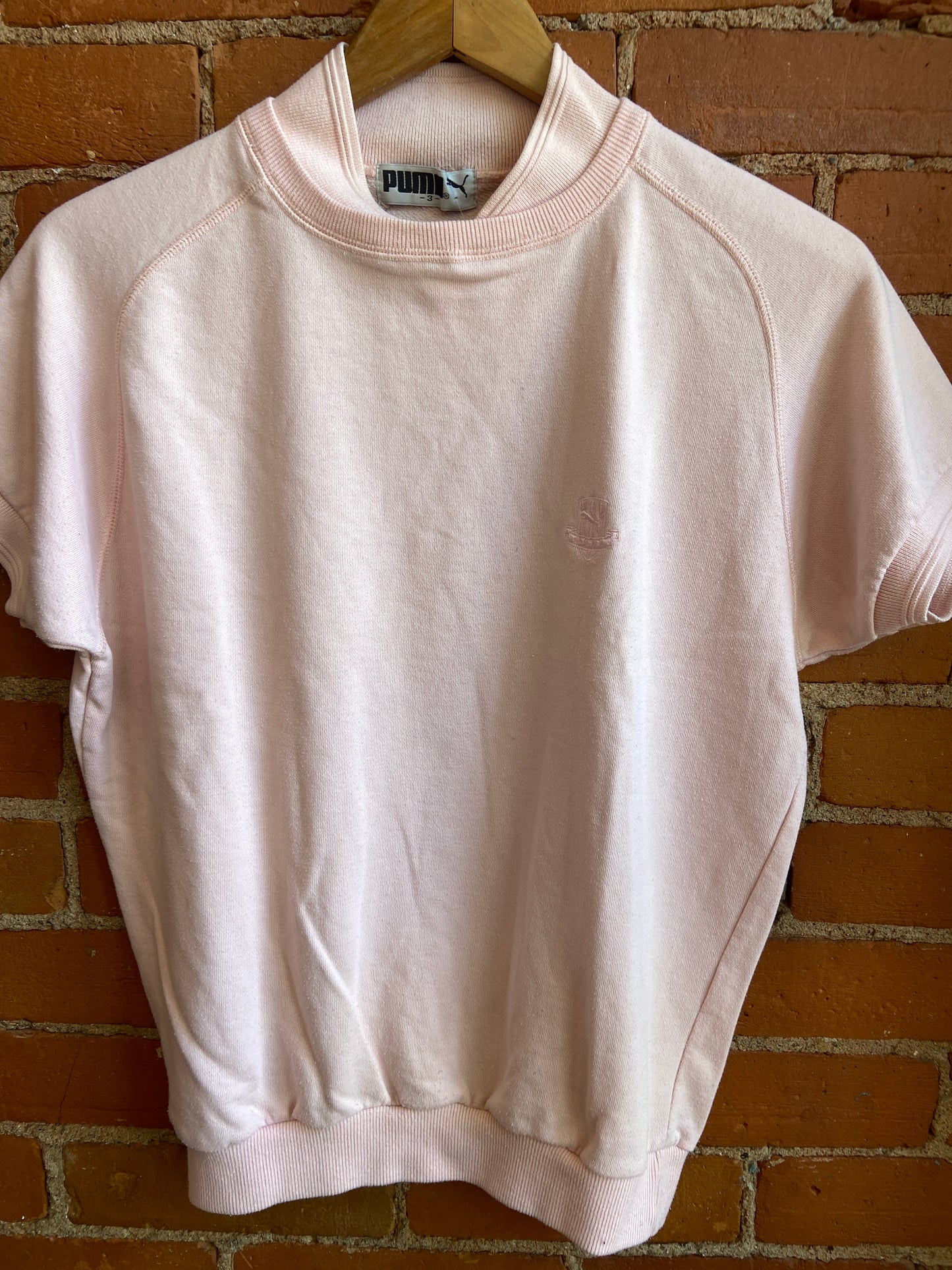 PUMA Baby Pink Short-Sleeve Sweatshirt