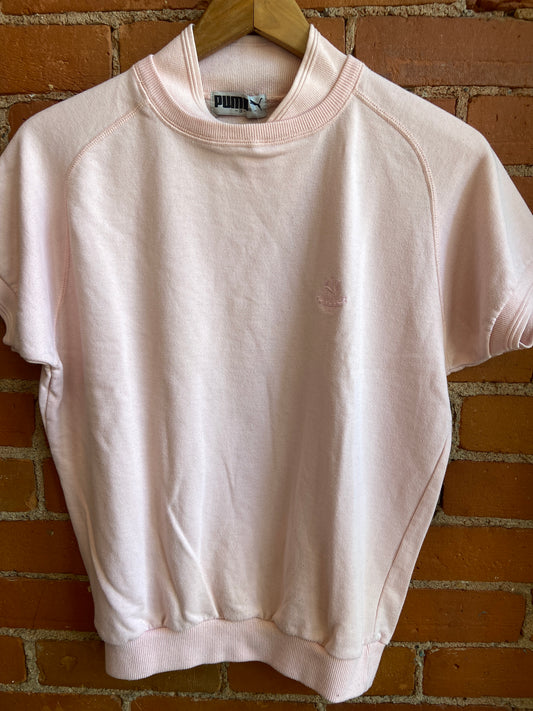 PUMA Baby Pink Short-Sleeve Sweatshirt